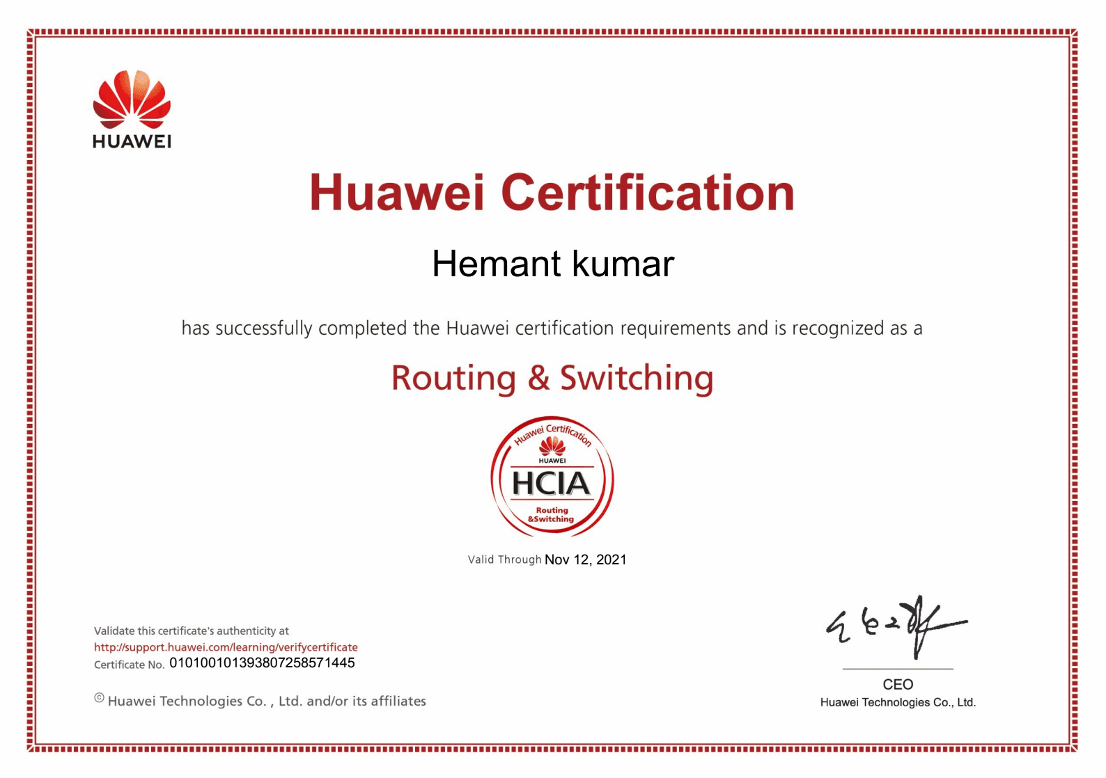 Huawei Networking, Routing and Switching